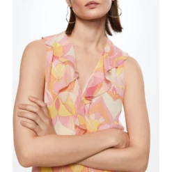 Mango Ruffled Printed Dress -Mango popular store mango 5210 4558816 3