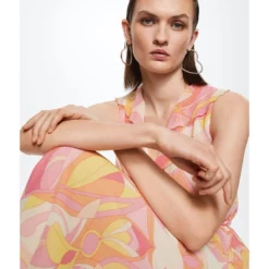 Mango Ruffled Printed Dress -Mango popular store mango 5210 4558816 4