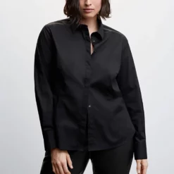 Mango Essential Cotton-Blend Shirt -Mango popular store mango 5218 7090736 2