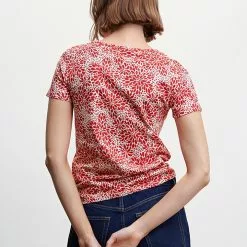 Mango Embroidered Logo Print T-Shirt -Mango popular store mango 5249 5490736 2