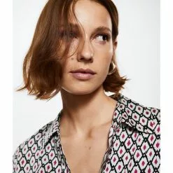 Mango Geometric Print Shirt -Mango popular store mango 5254 6589626 3