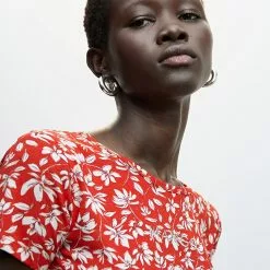 Mango Embroidered Logo Print T-Shirt -Mango popular store mango 5260 6190736 4