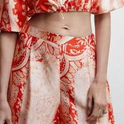 Mango Satin Printed Trousers -Mango popular store mango 5270 0690736 3