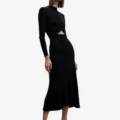 Mango Side Slit Knit Dress