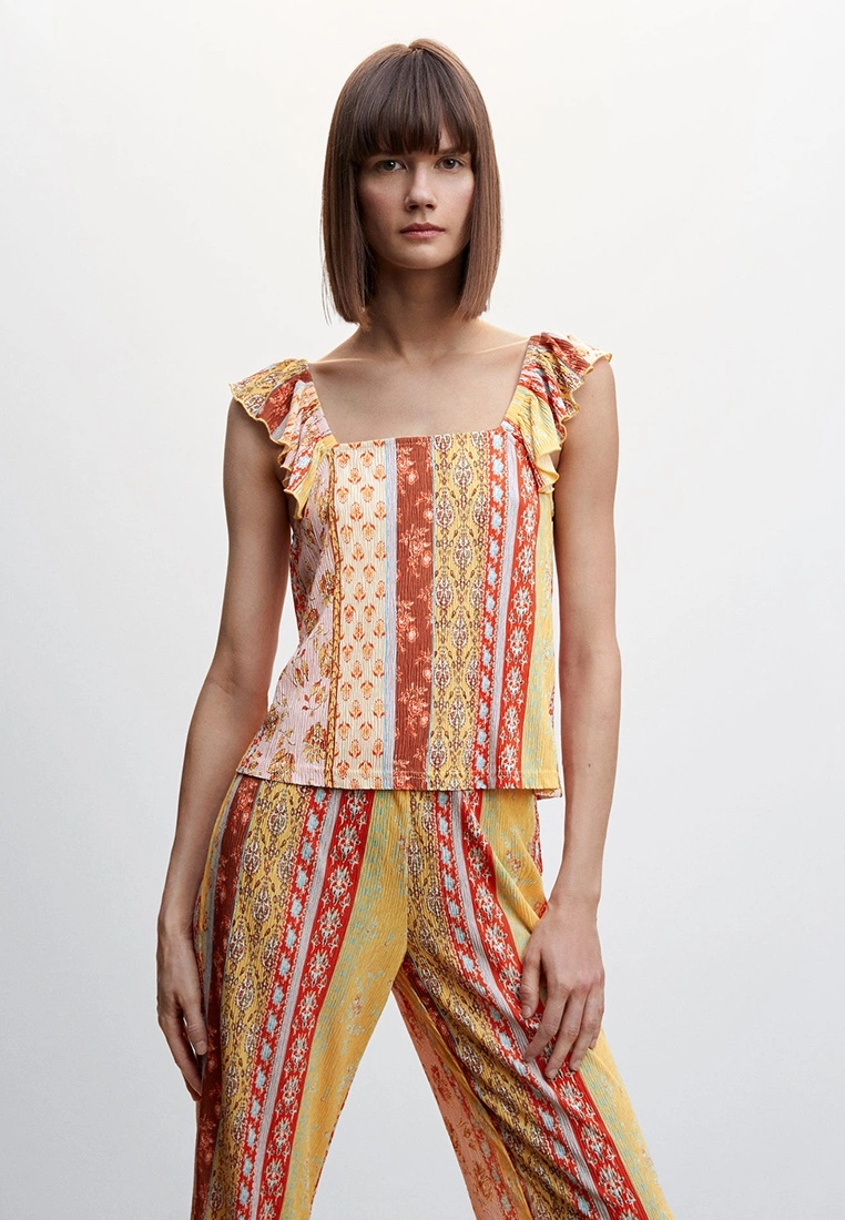 Mango Patterned Texture Top 3 Mango Patterned Texture Top