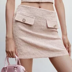 Mango Buttoned Tweed Skirt -Mango popular store mango 5290 5001736 3