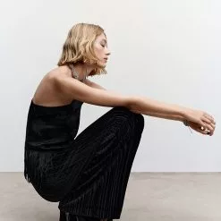 Mango Pleated Velvet Pants -Mango popular store mango 5319 7942636 4