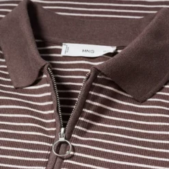 Mango Ribbed Polo-Style Sweater -Mango popular store mango 5344 0942636 5