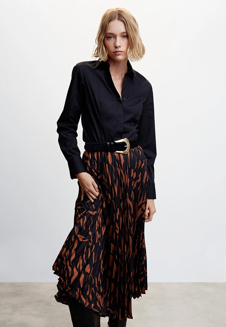 Mango Abstract Print Pleated Skirt 6 Mango Abstract Print Pleated Skirt - Image 4