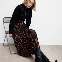 Mango Abstract Print Pleated Skirt 16 Mango Abstract Print Pleated Skirt -Mango popular store mango 5347 1152636 6