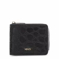 Mango Croc-Effect Wallet