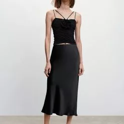 Mango Midi Satin Skirt -Mango popular store mango 5349 6152636 4