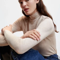 Mango Turtleneck Long-Sleeved T-Shirt -Mango popular store mango 5363 0201736 4