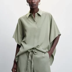 Mango Flowy Straight-Fit Trousers -Mango popular store mango 5365 9742636 3