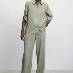 Mango Flowy Straight-Fit Trousers -Mango popular store mango 5366 9742636 5