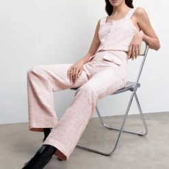 Mango Tweed Straight Pants -Mango popular store mango 5375 3490736 4