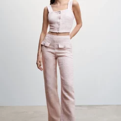 Mango Tweed Straight Pants -Mango popular store mango 5376 3490736 6