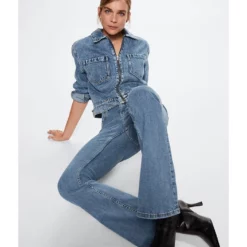 Mango High-Rise Flared Jeans -Mango popular store mango 5436 9327726 3