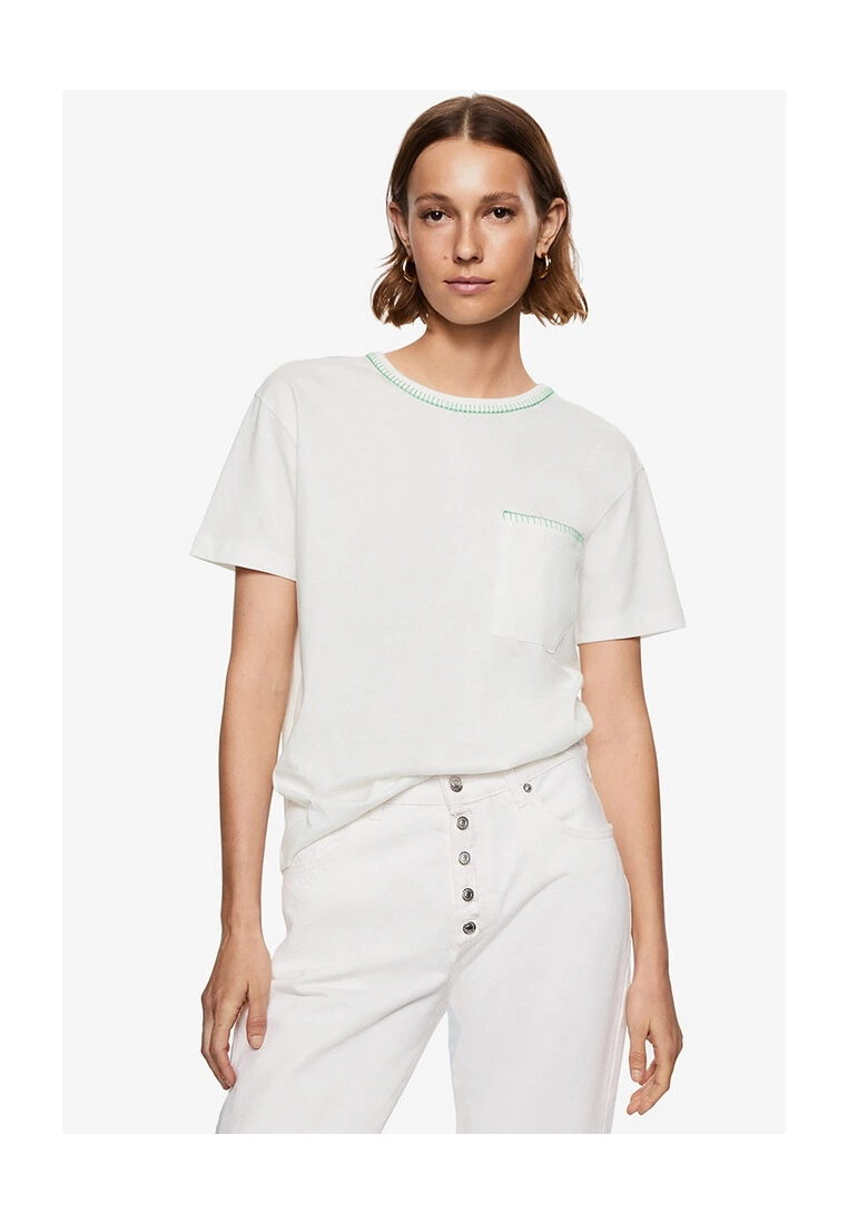 Mango Cotton Trim T-Shirt 3 Mango Cotton Trim T-Shirt
