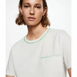 Mango Cotton Trim T-Shirt 10 Mango Cotton Trim T-Shirt -Mango popular store mango 5439 9767426 3