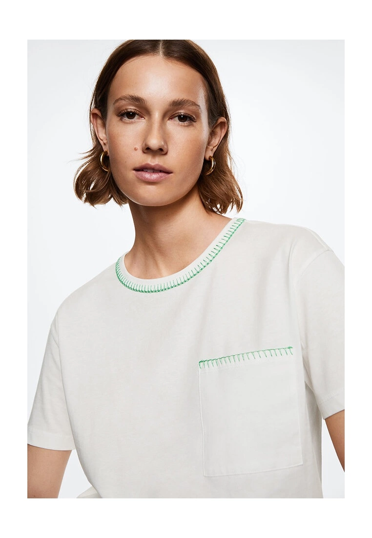 Mango Cotton Trim T-Shirt 5 Mango Cotton Trim T-Shirt - Image 3