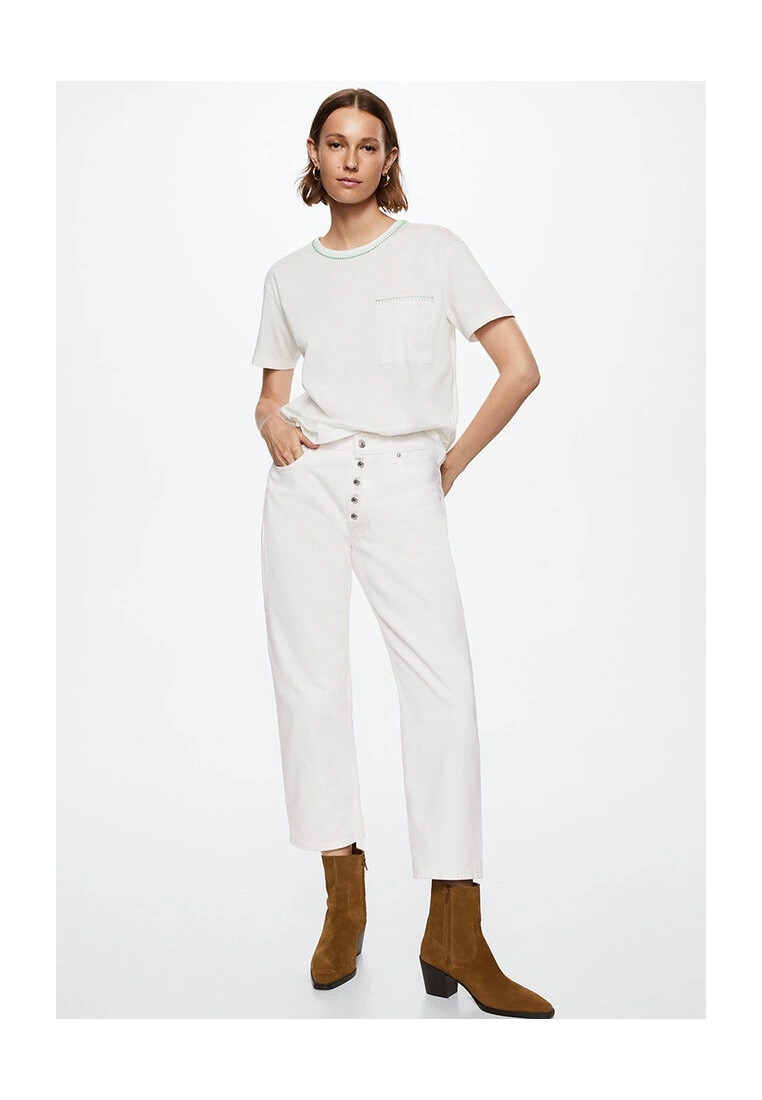 Mango Cotton Trim T-Shirt 7 Mango Cotton Trim T-Shirt - Image 5