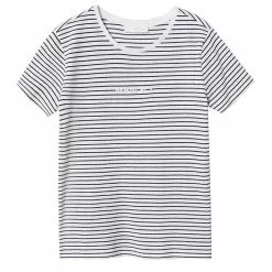 Mango Striped Logo T-Shirt -Mango popular store mango 5473 1901736 6
