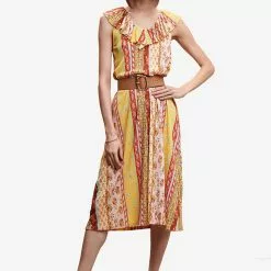 Mango Ruffled Printed Dress