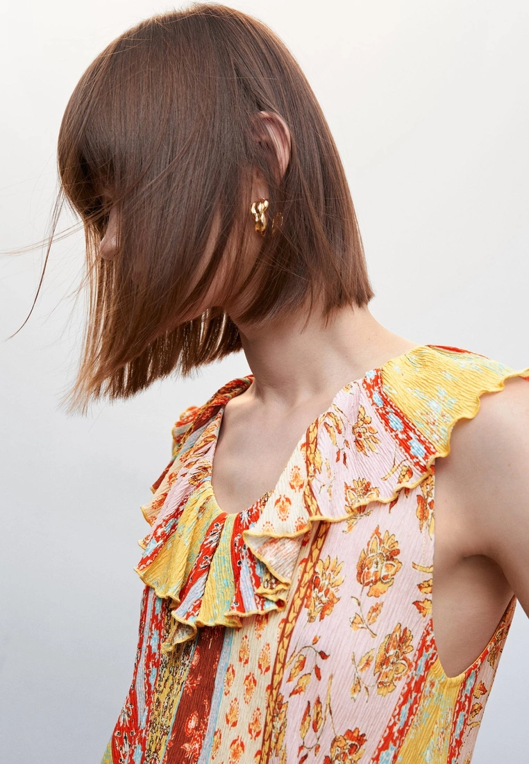 Mango Ruffled Printed Dress 6 Mango Ruffled Printed Dress - Image 4