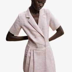 Mango Buttons Tweed Dress