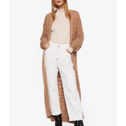 Mango Openwork Long Cardigan