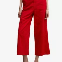 Mango Embroidered Cotton Pants