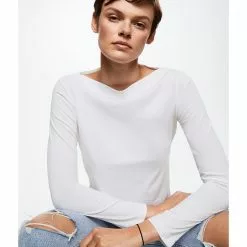 Mango Essential Cotton-Blend T-Shirt -Mango popular store mango 5529 5077426 4