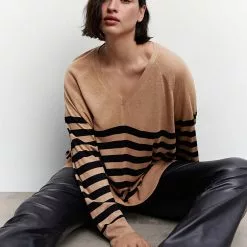 Mango Striped Fine Knit Sweater -Mango popular store mango 5572 7401736 7