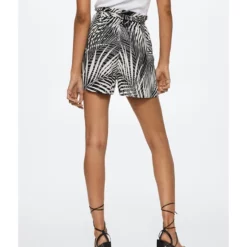 Mango Printed Waist Tie Shorts 12 Mango Printed Waist Tie Shorts -Mango popular store mango 5633 9320816 3