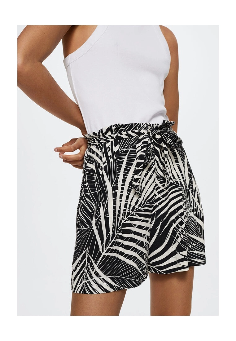 Mango Printed Waist Tie Shorts 6 Mango Printed Waist Tie Shorts - Image 4