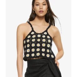 Mango Openwork Knit Top