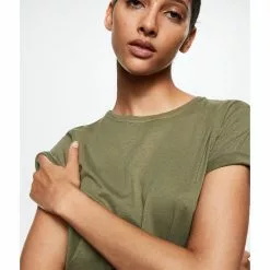 Mango Cotton Linen-Blend T-Shirt -Mango popular store mango 5759 2392426 3