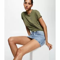 Mango Cotton Linen-Blend T-Shirt -Mango popular store mango 5759 2392426 5