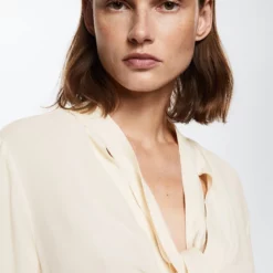 Mango Tie-Neck Blouse -Mango popular store mango 5810 7532236 4