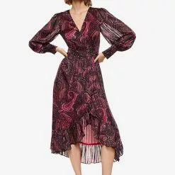 Mango Ruffle Paisley Print Dress