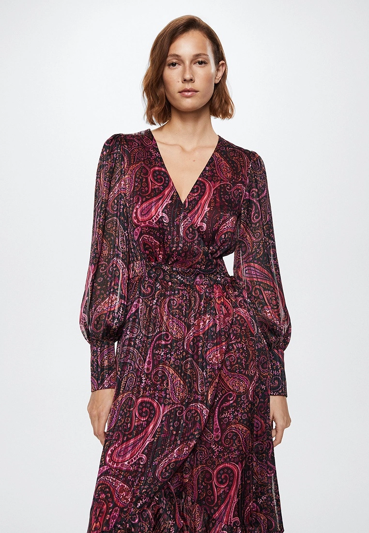 Mango Ruffle Paisley Print Dress 6 Mango Ruffle Paisley Print Dress - Image 4