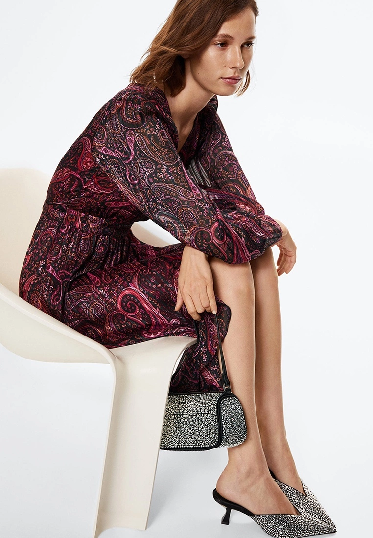 Mango Ruffle Paisley Print Dress 7 Mango Ruffle Paisley Print Dress - Image 5