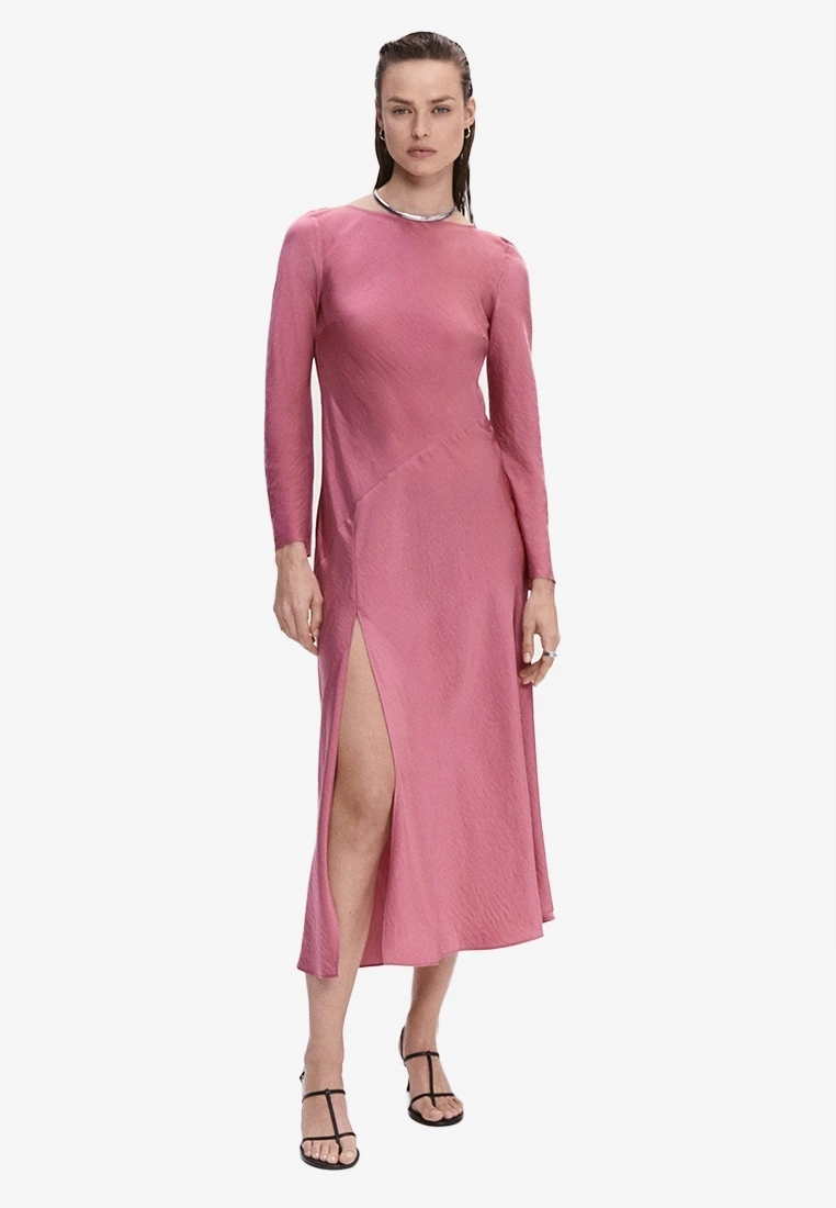 Mango Side-Slit Satin Dress 3 Mango Side-Slit Satin Dress