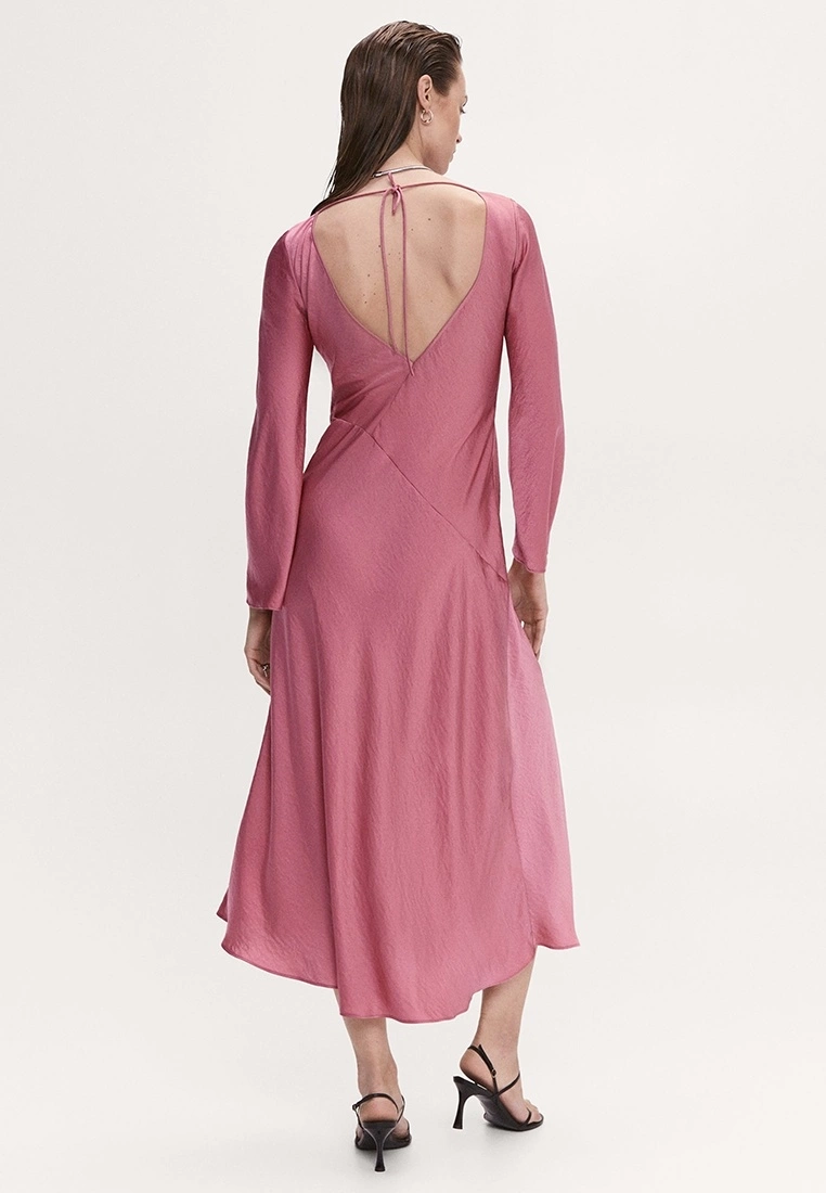 Mango Side-Slit Satin Dress 4 Mango Side-Slit Satin Dress - Image 2