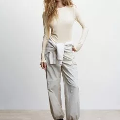 Mango Ribbed Long-Sleeved T-Shirt 11 Mango Ribbed Long-Sleeved T-Shirt -Mango popular store mango 5884 3048046 4