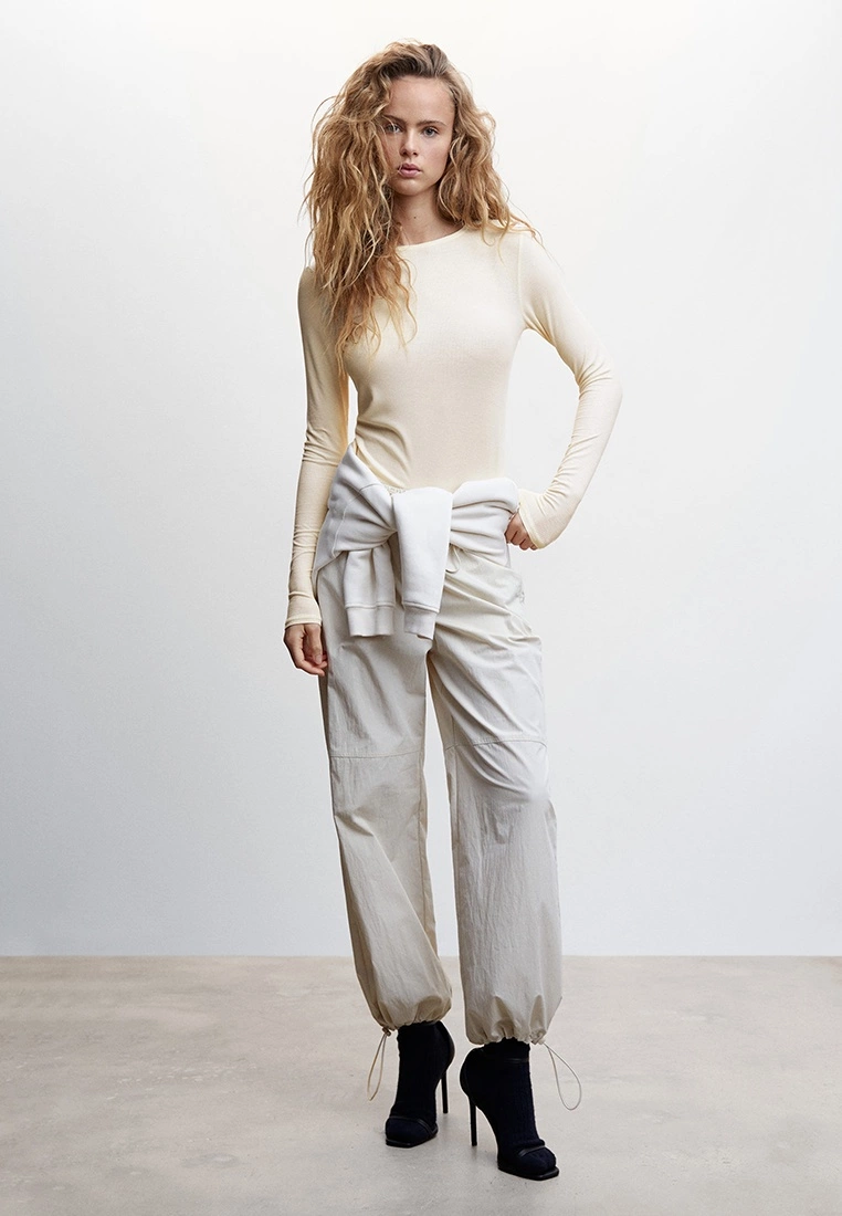 Mango Ribbed Long-Sleeved T-Shirt 6 Mango Ribbed Long-Sleeved T-Shirt - Image 4