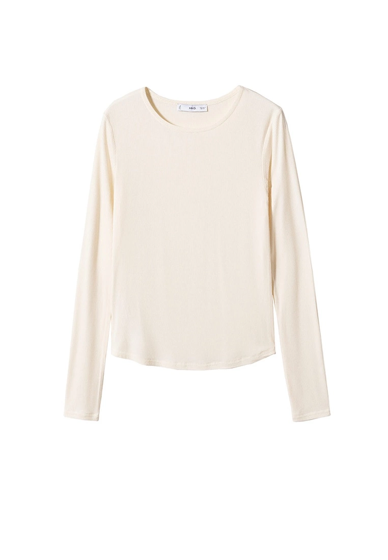 Mango Ribbed Long-Sleeved T-Shirt 8 Mango Ribbed Long-Sleeved T-Shirt - Image 6