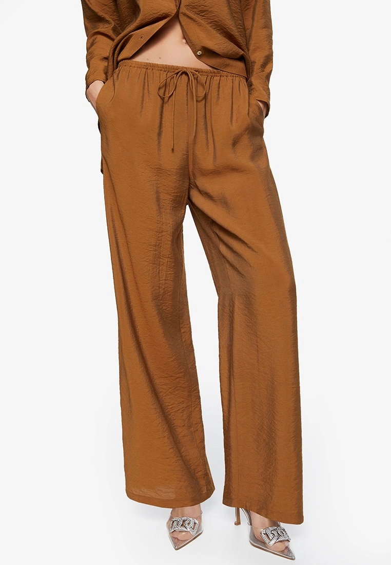 Mango Satin Palazzo Trousers 3 Mango Satin Palazzo Trousers