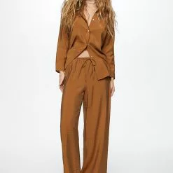 Mango Satin Palazzo Trousers 11 Mango Satin Palazzo Trousers -Mango popular store mango 5925 5798046 4